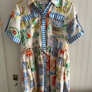 Walter Baker Multicolor Artistic Dress with Blue Stripes